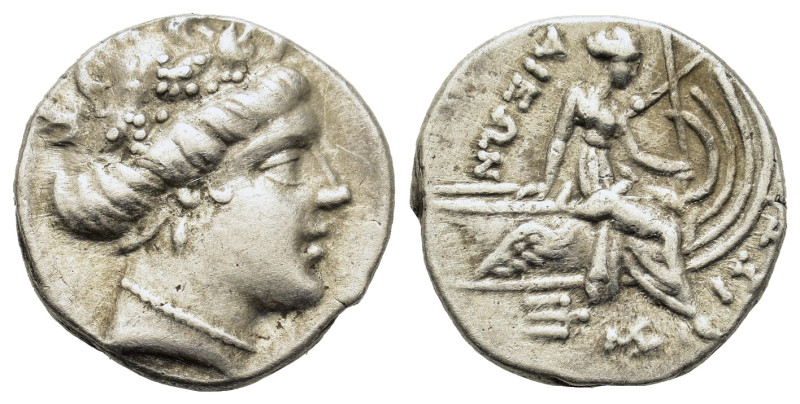 Euboia, Histiaia, 3rd-2nd centuries BC. AR Tetrobol (14,9mm,2.3g). Wreathed head...