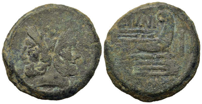 C. Maianius, Rome, 153 BC. Æ As (31,3mm,21g). Laureate head of Janus. R/ Prow of...