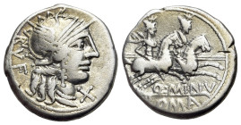 Q. Minucius Rufus (122 BC). AR Denarius (19mm, 3,82g). VF.