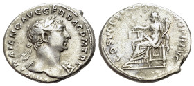 Trajan (98-117). AR Denarius (19mm 3.06g). Rome (103-111). IMP TRAIANO AVG GER DAC P M TR P, laur. head to r. with slight drapery on far shoulder R/ C...