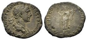 Trajan (98-117). Fourrée Denarius (9,2mm, 2.3g). Rome, AD 116. Laureate and draped bust of Trajan r. R/ Felicitas standing left, holding raised caduce...