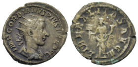 Gordian III (238-244). AR Antoninianus (22,4mm,3.5g). Rome, 238/9. Radiate, draped and cuirassed bust of Gordian III r. R/ Liberalitas standing facing...