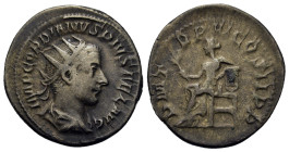 Gordian III (238-244). AR Antoninianus (22,3mm, 4.2g). Rome, AD 243. Radiate, draped and cuirassed bust r. R/ Apollo seated left with branch and arm r...