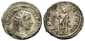 Gordian III (238-244). AR Antoninianus (22 mm, 5.20g). Rome, AD 241-243. IMP GORDIANVS PIVS FEL AVG Radiate, draped and cuirassed bust of Gordian III ...