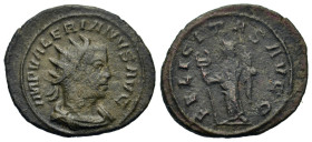 Valerian I (253-260). Æ Antoninianus (23mm, 3.8g). Antioch. Radiate, draped and cuirassed bust r. R/ Felicitas standing left, holding caduceus and cor...