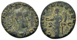 Valerian I (253-260). Æ As (21,9mm,8.4g). Rome mint. 1st emission, AD 253-254. Laureate, draped, and cuirassed bust r. R/ Concordia standing l., holdi...