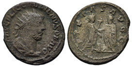 Gallienus (253-268). Æ Antoninianus (21,2mm, 3.1g). Radiate, draped and cuirassed bust r. R/ Valerian and Gallienus standing facing one another sacrif...