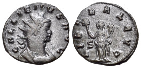 Gallienus (253-268). Antoninianus (19mm, 2.63g, 12h). Rome. Radiate and cuirassed bust r. R/ Liberalitas standing left, holding abacus and cornucopia;...