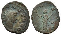 Gallienus (253-268). BI Antoninianus (18mm, 2.4g). Rome, AD 260-261. Radiate and cuirassed bust of Gallienus to right. R/ Pax standing front, head to ...