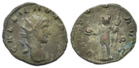 Gallienus (253-268). Æ Antoninianus (19,3mm, 2.6g). Rome. Radiate head r. R/ Mars standing left, holding spear and globe; P in r. field. RIC 317; MIR ...