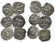 Lot of 6 Denarii of Italy, Pisa, Republic (in the name of Federico I, 1150-1312). Lot sold as is, no return.