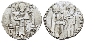 Italy. Venice. Pietro Gradenigo (1289-1311). AR Grosso (20mm 1,80g.). •PE•GRADONICO• / DVX / •S•M•VENETI• St. Mark, on the right, standing facing, hol...