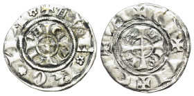 Italy, Verona (Republic). Cangrande I della Scala (1308-1329). AR Grosso da 20 Denari (18mm, 1.07g, 1h). ✠ (ladder) VE ∗ RO ∗ NA ∗ around cross pattée...