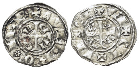 Italy, Verona (Republic). Cangrande I della Scala (1308-1329). AR Grosso da 20 Denari (18mm, 1.19g, 1h). ✠ (ladder) VE ∗ RO ∗ NA ∗ around cross pattée...