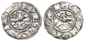 Italy, Verona (Republic). Cangrande I della Scala (1308-1329). AR Grosso da 20 Denari (18mm, 1.09g, 12h). ✠ (ladder) VE ∗ RO ∗ NA ∗ around cross patté...