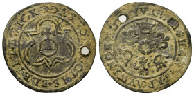 Germany, Nürnberg (Rechenpfennige). Hans Krauwinckel II (Master, 1586-1635). Æ Jeton (24.9mm,1.7g). Alternating crowns and lis around central rose; qu...