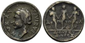 Fantasy Æ cast medalic ‘Patacca’ in the name of king Lyson, 18th -19th cent. (34mm,24.3g). ΒΑΣΙΛΕ…. ΛΥΣΩΝ, head of Apollo l., copying Illyricum, Apoll...