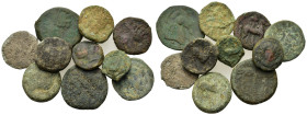 Lot of 10 Æ Greek coins, to be catalogued. Lot sold as is, no return.