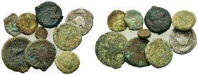 Lot of 9 Æ Greek coins, to be catalogued. Lot sold as is, no return.