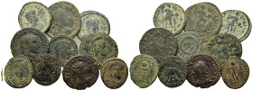 Lot of 10 Æ Roman Imperial coins, to be cataloguedued. Lot sold as is, no return.