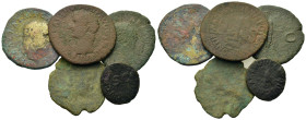 Lot of 5 Æ Roman Imperial coins, to be catalogued. Lot sold as is, no return.