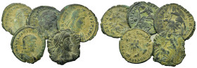 Lot of 5 ÆRoman Imperial coins, to be catalogued. Lot sold as is, no return.