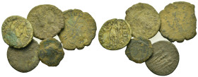 Lot of 5 Æ Roman Imperial coins, to be catalogued. Lot sold as is, no return.