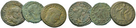Lot of 3 Æ Roman Imperial coins, to be catalogued. Lot sold as is, no return.