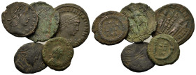 Lot of 5 Æ mixed coins, to be catalogued. Lot sold as is, no return.
