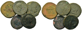 Lot of 5 Æ mixed coins, to be catalogued. Lot sold as is, no return.