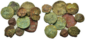 Lot of 10 Æ mixed coins, to be catalogued. Lot sold as is, no return.