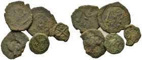 Lot of 5 Æ Byzantine coins, to be catalogued. Lot sold as is, no return.