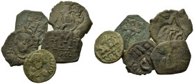 Lot of 5 Æ Byzantine coins, to be catalogued. Lot sold as is, no return.