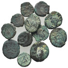 Lot of 13 Æ Byzantine coins, to be catalogued. Lot sold as is, no return.