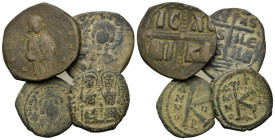 Lot of 4 Æ Byzantine coins, to be catalogued. Lot sold as is, no return.