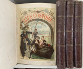 Bellinzoni L. Usi e costumi antichi e moderni di tutti i popoli del mondo . 4 Voll. Roma 1884 (circa). Mezza Pelle. Vol I: Europa pp. 384, tavv. 47 in...