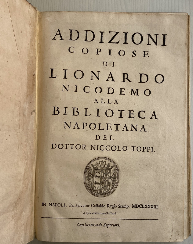 Nicodemo L. Addizioni copiose di Lionardo Nicodemo alla Biblioteca Napoletana de...