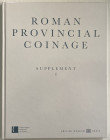 Burnett A. Amandry M. Ripolles P.P. Roman Provincial Coinage Supplement I. London 1998. Cartonato ed. pp. 60, tavv. 11 in b/n. Ottimo stato.