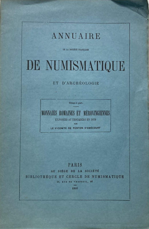 De Ponton D' Amecourt Le Vicomte. Annuaire de la Societè Francaise De Numismatiq...