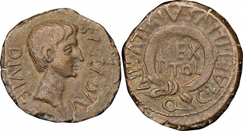 SPAIN. Carthago Nova. Augustus (27 BC-AD 14). AE (20mm, 5.79 gm, 2h). NGC Choice...