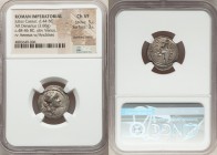 Julius Caesar, as Dictator (49-44 BC). AR denarius (17mm, 3.60 gm, 7h). NGC Choice VF 5/5 - 3/5, bankers marks. Military mint moving with Caesar in No...