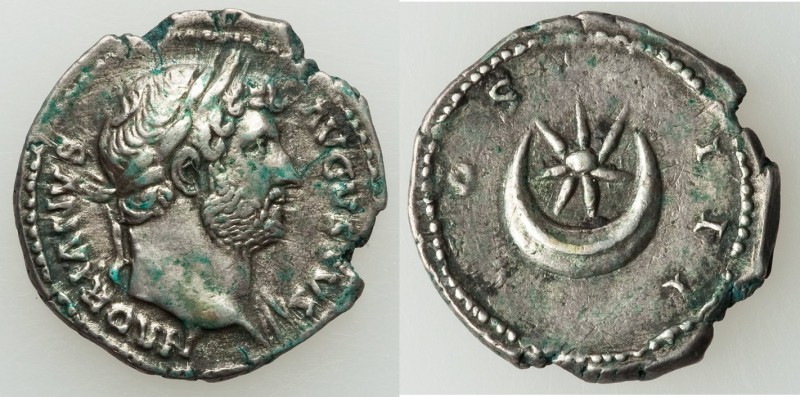 Hadrian (AD 117-138). AR denarius (19mm, 3.42 gm, 6h). XF. Rome, AD 125-128. HAD...