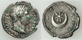 Hadrian (AD 117-138). AR denarius (19mm, 3.42 gm, 6h). XF. Rome, AD 125-128. HADRIANVS-AVGVSTVS, laureate bust of Hadrian right, drapery on left shoul...