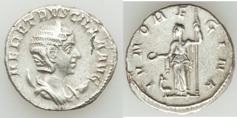 Herennia Etruscilla (AD 249-251). AR antoninianus (21mm, 4.61 gm, 2h). VF. Rome,...