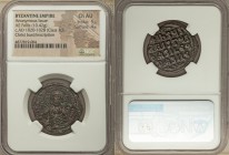 Anonymous. Class A3. Time of Basil II-Constantine VIII (ca. AD 1020-1028). AE follis (28mm, 10.42 gm, 5h). NGC Choice AU 5/5 - 4/5. Constantinople. +E...