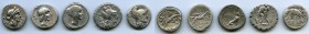 ANCIENT LOTS. Roman Republic. Ca. 125-46 BC. Lot of five (5) AR denarii. VF. Includes: Q. Sicinius (49 BC), Crawford 440/1 // C. Calpurnius Piso L.f. ...