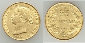 Victoria gold Sovereign 1861-SYDNEY XF (rim nicks), Sydney mint, KM4. AGW 0.2353 oz.

HID09801242017