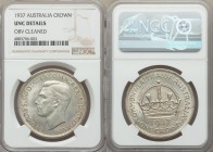 George VI Pair of Certified Crowns 1937-(m) NGC, 1) Crown UNC Details (Obverse Cleaned), Melbourne mint, KM34 2) Crown MS61, Melbourne mint, KM34 Sold...
