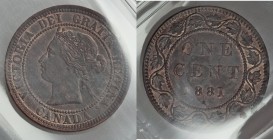 Victoria Cent 1881-H MS62 Trace Red ICCS, Heaton mint, KM7. Bold portrait. 

HID09801242017