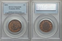 Victoria Cent 1891 MS62 Red and Brown PCGS, London mint, KM7. 

HID09801242017